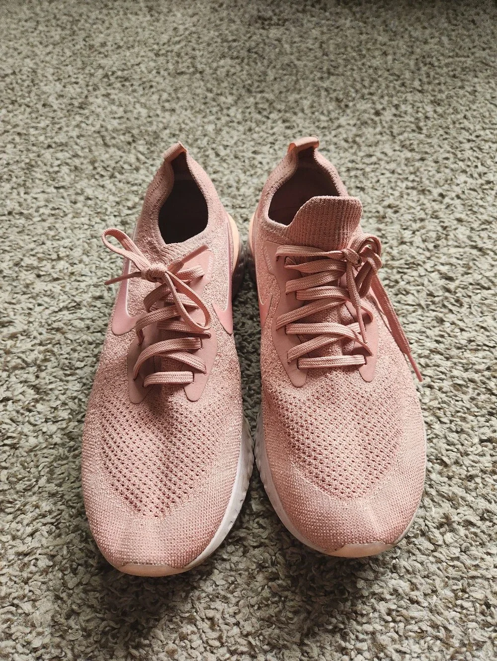 Nike Epic React Flyknit Pink Tint Sneakers - Picture 4 of 7
